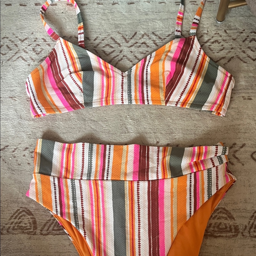 Aerie Multicolor Striped Bikini Set